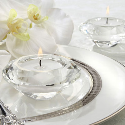 Diamond Shaped Crystal Tealight Candle Holders Bulk - Click Image to Close