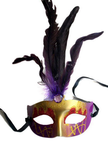 Fancy Masks for Masquerade ball Mardi Gras Feather Masks - Click Image to Close