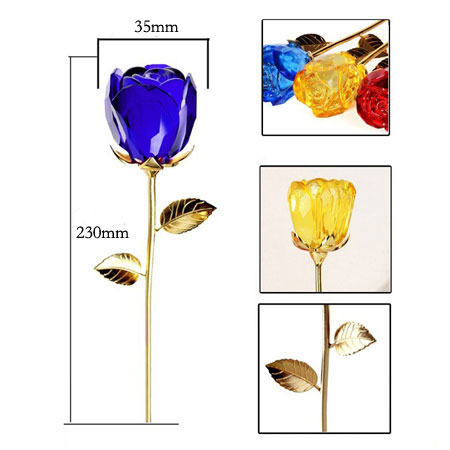 Golden and Crystal Rose for your beloved this Valentines Day - Click Image to Close