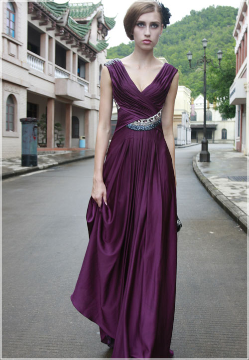 Noble Formal Prom Dresses - Purple occasion Dress