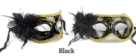 Cheap Flower Feather Masquerade Ball Masks - Click Image to Close