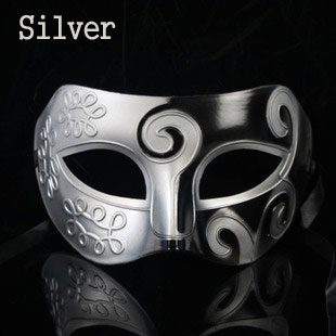 Multi Color Silver Tone Noble Italian Masquerade Masks for Men - Click Image to Close