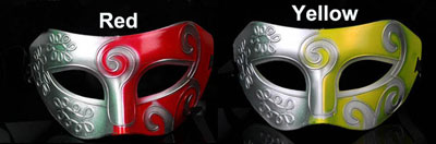 Multi Color Silver Tone Noble Italian Masquerade Masks for Men - Click Image to Close