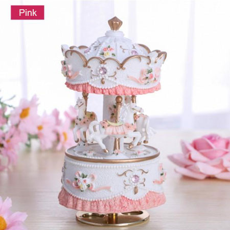 Vintage Resin Led Music Boxes for Kids Carousel Toys - Click Image to Close