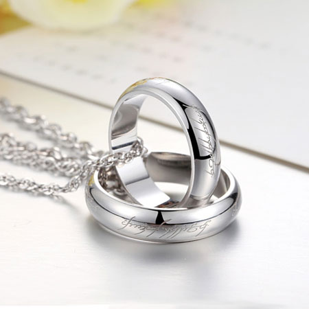 Retro Stainless Steel Magic Ring Necklace for Men - Click Image to Close