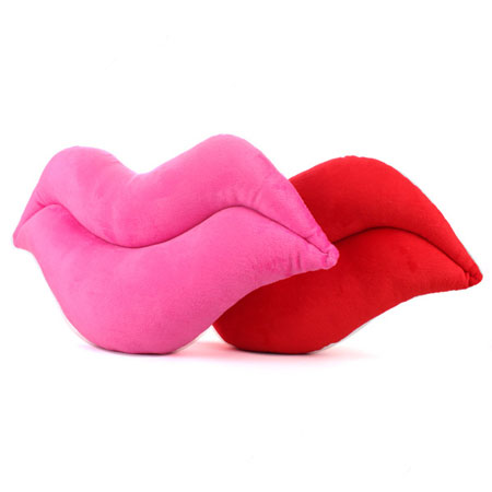 Red and Pink Lips Pillow Decorative Cushions for Lovers - Click Image to Close