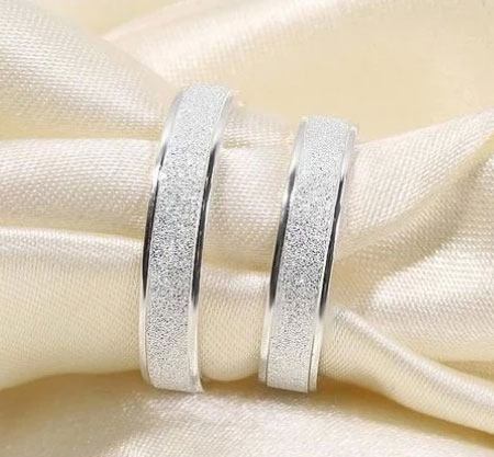 Unique Promise Ring Set Sterling Silver Engravable Rings - Click Image to Close