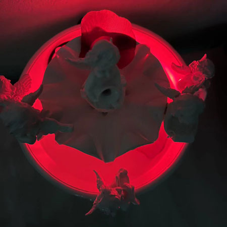 نوافير مياه صغيرة داخلية منضدية ملاك كيوبيد مع أضواء