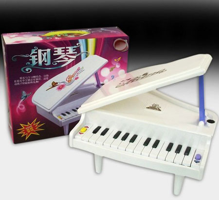Juguete azul para niños, teclado de piano electrónico, juguetes musicales para bebés