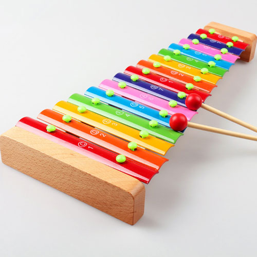 Juguete de madera para niños Xilófono Glockenspiel Musical para bebé
