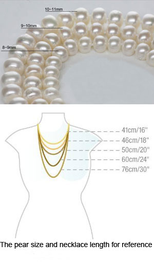 Collier élégant de perles d\'eau douce blanches pour maman