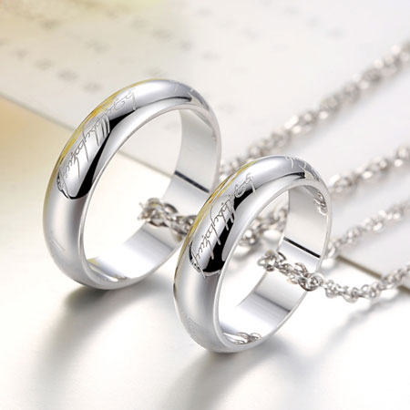 Collier anneau magique rétro en acier inoxydable pour hommes