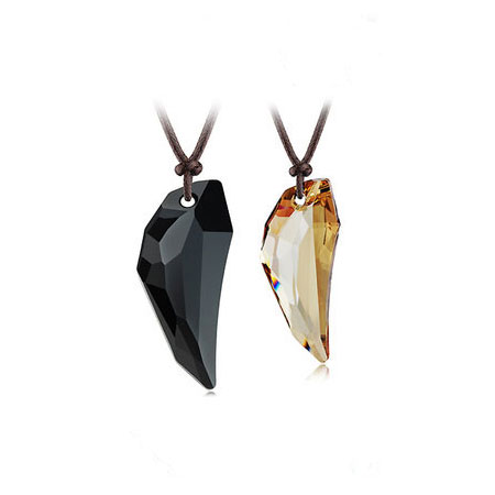 Colliers de couples de mode de pierres précieuses d'obsidienne noire pour les amoureux