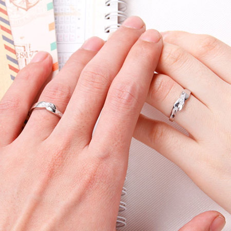 Love Engraved Sterling Silver Promise Rings for Couples