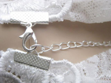 Collana girocollo con bavaglino da sposa Lolita gotica con colletto in pizzo bianco avorio