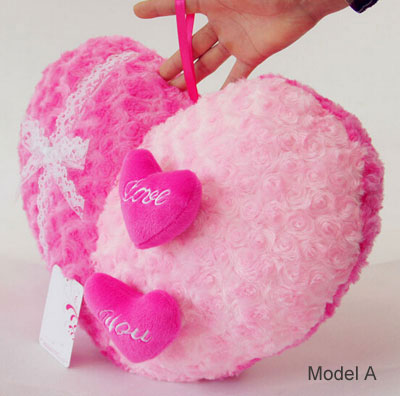Cuscini decorativi in tessuto rosa rossa Cuscini cuore rosa con amore