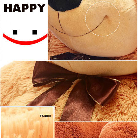 Gigantische blije glimlachende teddybeer Enorme gevulde pluche verjaardagsspeelgoed