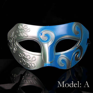 Fancy goedkoop blauw en zilver Mardi Gras Maskerade Maskers