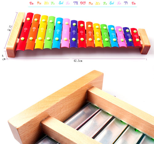 Houten kinderspeelgoed Xylofoon Glockenspiel Musical voor baby