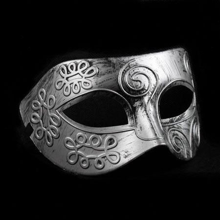 Srebrne i złote starożytne weneckie męskie maski na maskaradę