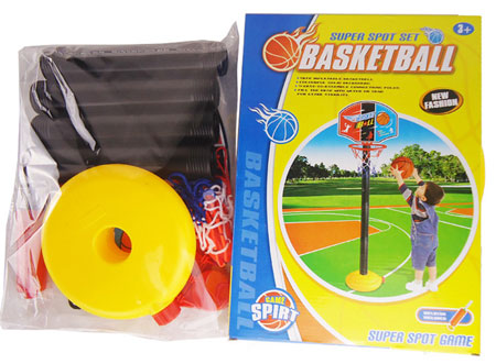 Conjunto de brinquedos de basquete para crianças com aros de basquete ajustáveis
