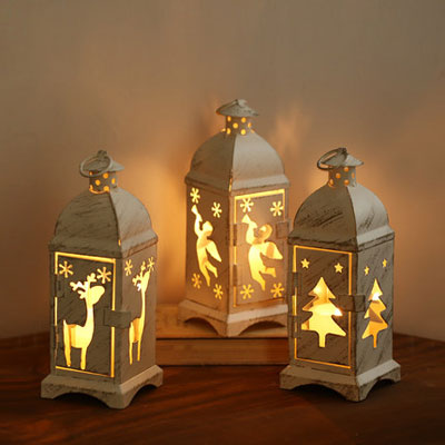 Lanternas de vela de Natal - porta-velas vintage