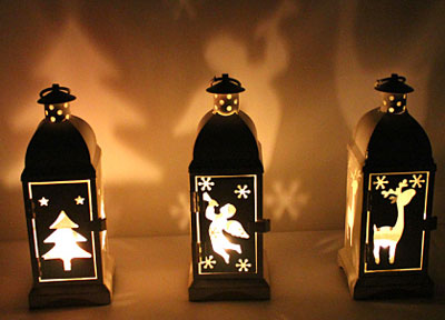 Lanternas de vela de Natal - porta-velas vintage