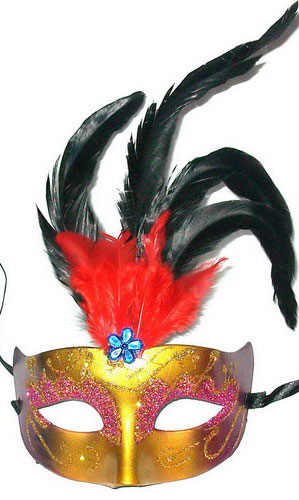 Máscaras extravagantes para o baile de máscaras Máscaras de penas do carnaval