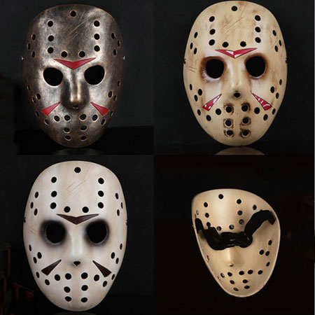 Máscara assustadora de Halloween de Jason em "Sexta-feira 13"