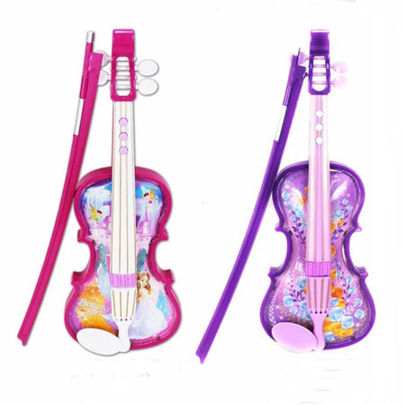 Violino de brinquedo musical rosa roxo para crianças