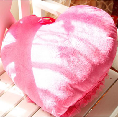 Almofadas decorativas de tecido rosa vermelha Almofadas de coração rosa com amor