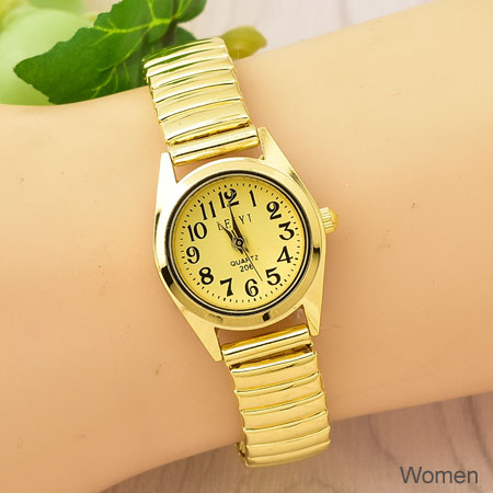 Relógios vintage com faixa elástica para mulheres / homens estilo retrô antigo