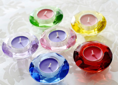 Castiçal Votivo Coração - Porta-velas de vidro transparente