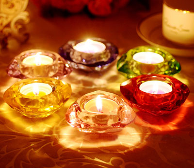 Castiçal Votivo Coração - Porta-velas de vidro transparente