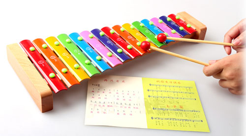 Brinquedo de madeira infantil xilofone glockenspiel musical para bebê