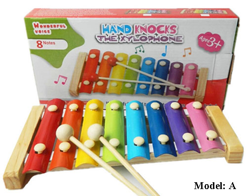 Brinquedo de madeira infantil xilofone glockenspiel musical para bebê