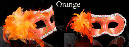 Дешевая маскарадная маска с цветочными перьями